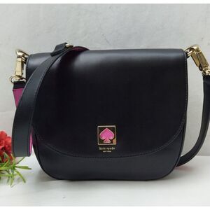 Kate Spade Black Crossbody Bag with Gold Accents